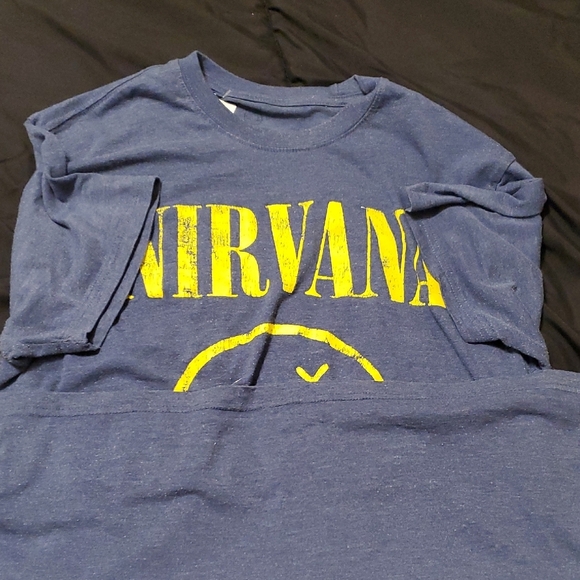 Nirvana Blue T-Shirt with Yellow Logo - Picture 5 of 5
